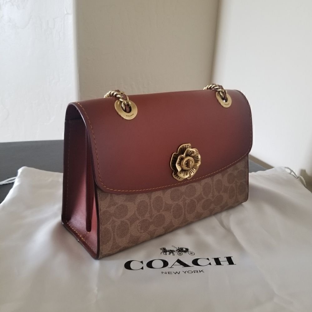 Coach Tea Rose Handbag - Picture 3 of 9
